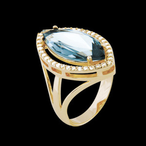 anel cristal navete azul zirconias lateral semijoia bruna brilho folheados 1