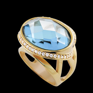 anel pedra cristal oval azul cintilante zirconias swarovski lateral semijoia bruna brilho folheados 1