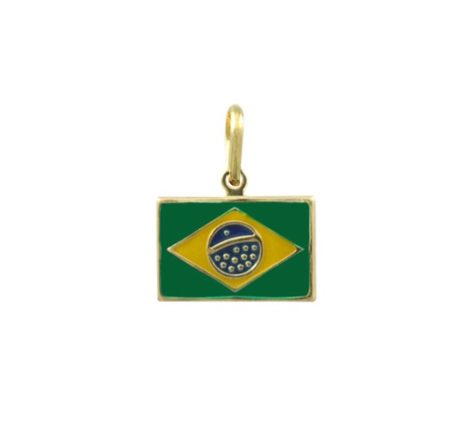pingente bandeira brasil colecao copa 2014 semijoia brilho folheados