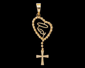 pingente nossa senhora santo rosario folheado ouro 18k bruna brilho folheados