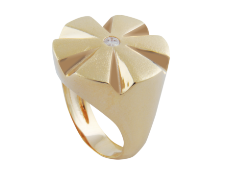 anel flor com zirconia swarovski folheado ouro 18k niquel free semijoia bruna brilho folheados