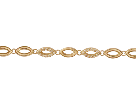 pulseira pingentes ovais formato concha fechada zirconia swarovski folheada ouro 18k semijoia bruna brilho folheados