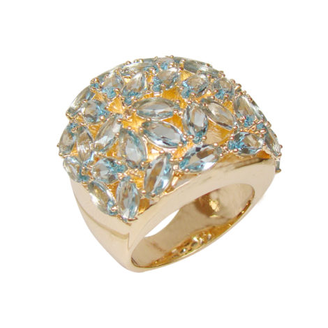 1 maxi anel com cristais formato folha azul folheado ouro 18k semijoia antialergica sem niquel bruna semijoias brilho folheados