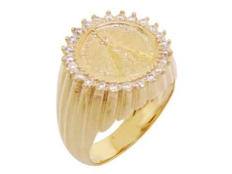 anel redondo nossa senhora aparecida zirconias folheado ouro 18k semijoia antialergica sem niquel bruna semijoia brilho folheados
