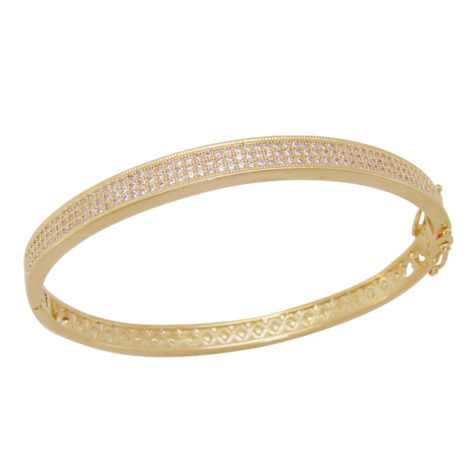bracelete cravejado 3 fileiras micro zirconia cristal folheado banhado ouro 18k dourado semijoia antialergica sem niquel nickel free bruna semijoias brilho folheados bp0373