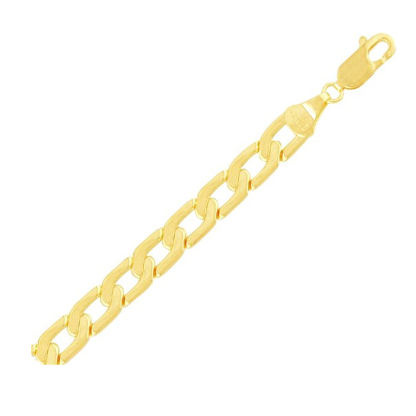 pulseira masculina elo curto bartido espessura larga 20cm comprimento folheada banhada ouro 18k dourado semijoia brilho folheados 1