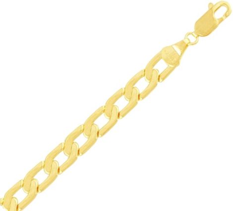 pulseira masculina elo curto bartido espessura larga 20cm comprimento folheada banhada ouro 18k dourado semijoia brilho folheados