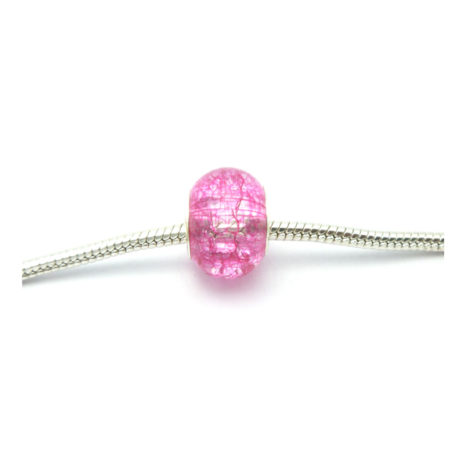 berloque pedra murano rosa detalhe prata para pulseira bracelete pandora vivara e similar folheado brilho folheados