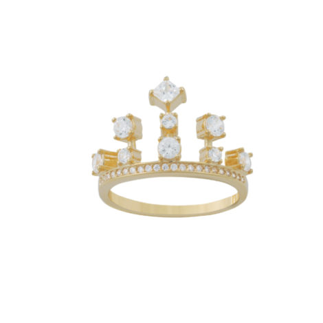 anel coroa zirconias folheado banhado ouro 18k dourado semijoia antialergica nickel free brilho folheados bruna semijoias AB 1642
