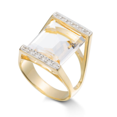 anel banhado ouro gema amarelo pedra cristal zirconias brilho folheados