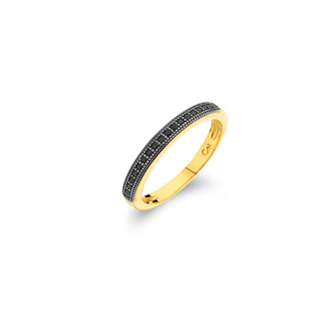 1910495 anel meia alianca zirconia preta banhado folheado ouro dourado sabrina joias brilho folheados