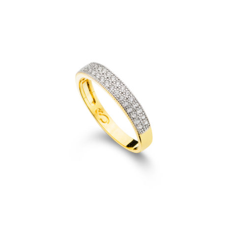 1910471 anel meia alianca 2 fileiras zirconias banhado folheado ouro dourado brilho folheados sabrina joias