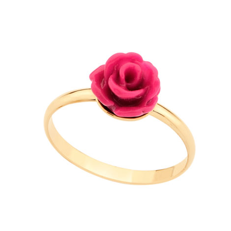 511293 anel infantil flor resina rosa escuro colecao meu mundo encantado joia rommanel brilho folheados