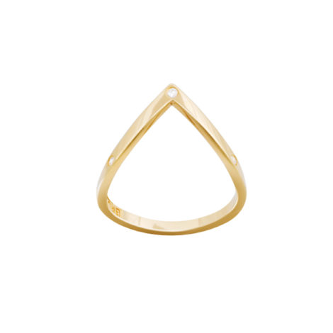 AB1629 anel v super delicado 3 zirconias joia folheada banhada ouro bruna semijoias brilho folheados antialergico sem niquel