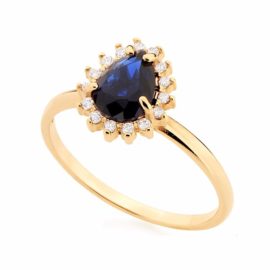 anel formatura feminino azul joia rommanel 511924 brilho folheados