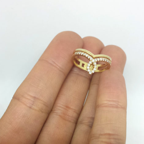 1910620 anel super delicado zirconias branca joia folheada ouro 18k brilho folheados
