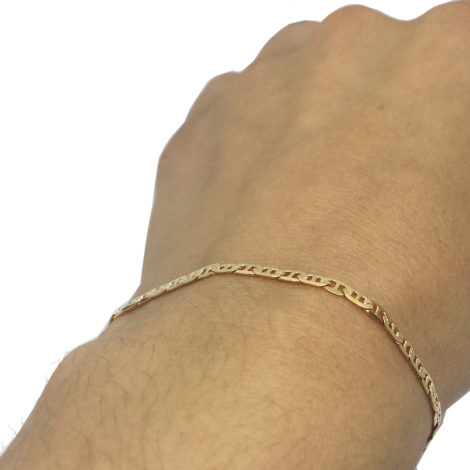 550428 pulseira unissex fininha com 19 cm comprimento brilho folheados joia ouro 18k rommanel