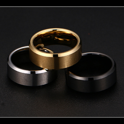 trio anel masculino largo ouro negro ouro branco ouro amarelo brilho folheados