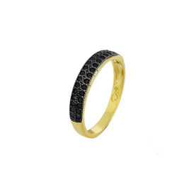 1910493 anel 2 fileiras zirconia perta joia folheada ouro dourado sabrina joias brilho folheados