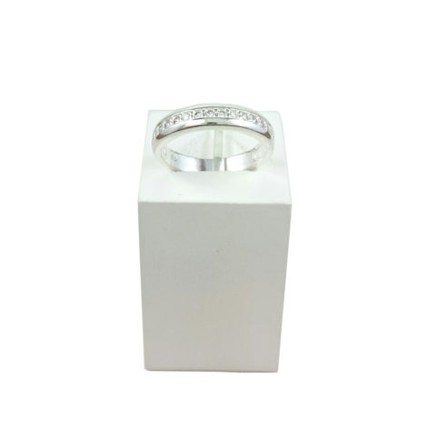 P1963000 anel prata 990 espessura media com zirconias branca brilho folheados