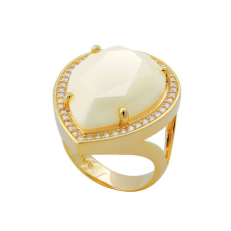 maxo anel gota cristal branco com bordas cravejadas zirconia branca joia folheada ouro amarelo 18k bruna semijoias brilho folheados