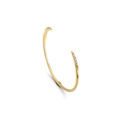1700278 pulseira aro rigido estilo bracelete com zirconias branca joia folheada ouro dourado brilho folheados revendedora oficial da marca sabrina joias