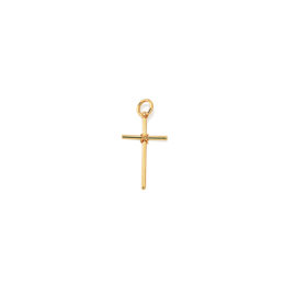 540180 pingente cruz pequena com detalhe no centro joia folheada em ouro dourado 18k joia rommanel revendida por brilho folheados
