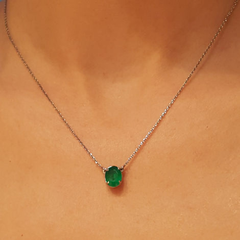 R1900359 colar 2 em 1 lado pingente cristal verde joia folheada em rodio negro sabrina joias brilho folheados