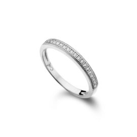 R19104814 anel fino prateado com zirconias brancas aparador de alianca joia folheada rodio brilho folheados sabrina joias