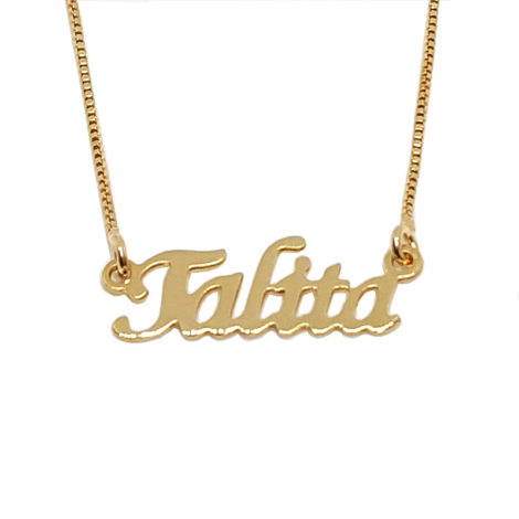 colar nome talita joia personalizada com 45cm de comprimento joia folheada ouro dourado 18k brilho folheados