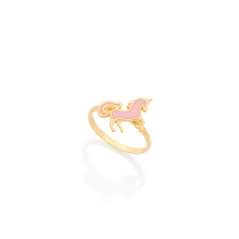 512488 anel unicornio rosa joia da colecao kids collection rommanel brilho folheados