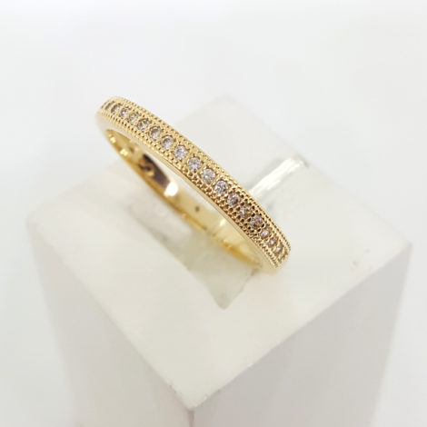 1910469 anel delicado meia fileira de zirconia branca joia folheada ouro brilho folheados sabrina joias