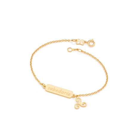 551517 pulseira feminina pingente e simbolo sabedoria joia folheada ouro Rommanel brilho folheados