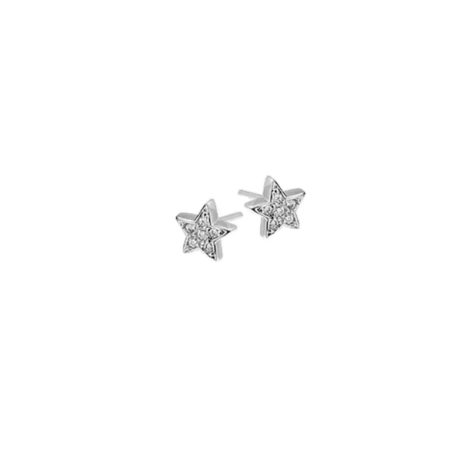 R1664400 brinco estrela mini para segundo furo ou piercing brilho folheado rodio branco sabrina joias brilho folheados