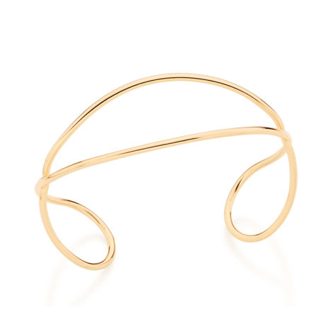 551525 bracelete formado por fio de tubo liso entrelacado joia folheada ouro 18k colecao rommanel 2018 brilho folheados