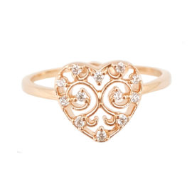 1910622 anel coracao rendando com zirconias folheado ouro rose sabrina joias brilho folheados