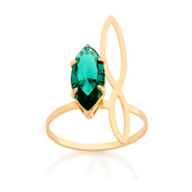 512632 anel skinny ring aro fino cristal verde navete e navete em metal vazado borboleta rommanel estilizada brilho folheados metamorfose