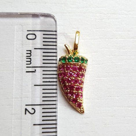 MB1152 pingente pimenta cravejado com zirconias rosa e verde joia folheada a ouro dourado 18k brilho folheados bruna semijoias 3