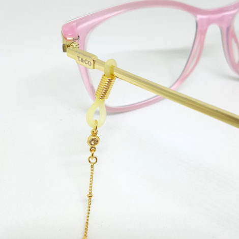 corrente oculos bolinhas metal folheado ouro 18k 70cm comprimento brilho folheados 1