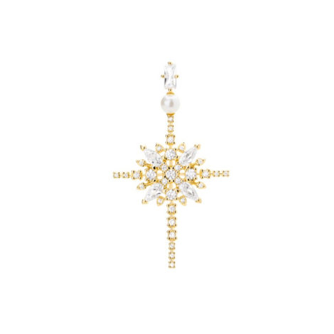 1800677 pingente cruz estilizada com zirconias cristais e perola joia folheada a ouro 18k brilho folheados sabrina joias