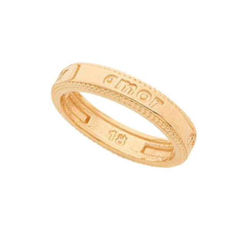 512131 anel com a descricao amor joia folheada ouro dourado 18k marca rommanel loja brilho folheados