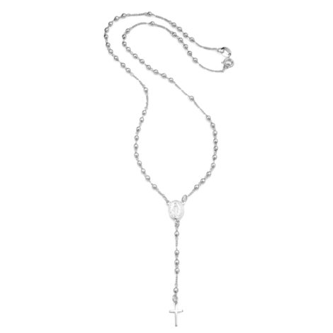 R1060000 colar terco santo rosario folheado a rodio cor prateado semijoia marca sabrina joias loja brilho folheados