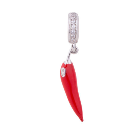 R1800370 pingente berloque formato pimenta vermelha com argola cravejada com zirconias branco brilhante marca sabrina joias loja brilho folheados