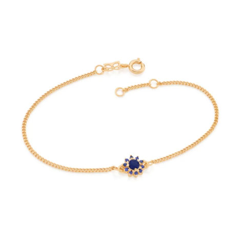 551608 pulseira feminina flor zirconias azuis joia rommanel colecao gratidao loja brilho folheados