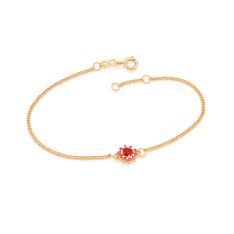 551608 pulseira feminina flor zirconias vermelha e rosa joia rommanel colecao gratidao loja brilho folheados