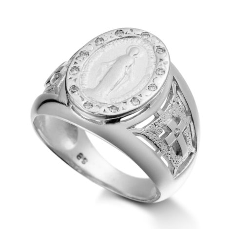 R2948900 anel nossa senhora das gracas com zirconias brancas joia folheda ouro branco rodio marca sabrina joias loja brilho folheados