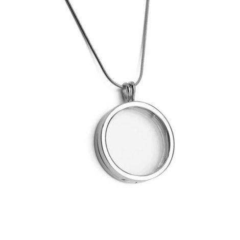 1800282 colar com pingente capsula de vidro folheada ródio branco marca sabrina joias loja brilho folheados
