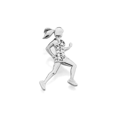 140712 Pingente no formato de mulher praticando corrida com zircônias joia folheada rodio marca rommanel loja brilho folheados