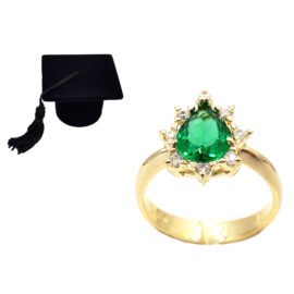 1910414 anel de formatura verde com zirconias brancas joia folheada ouro antialergica com caixa capelo loja brilho folheados 1