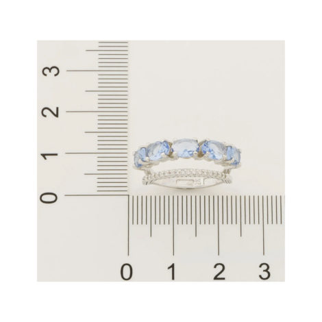 110841 anel duplo aro cravejado com zirconias aro composto de cristais ovais azuis marca rommanel loja revendedora brilho folheados 3